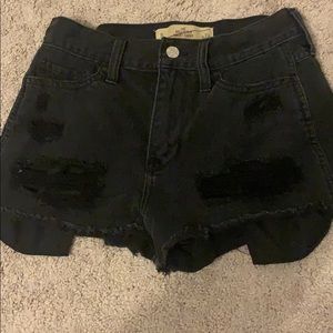 Hollister black high waisted jean shorts